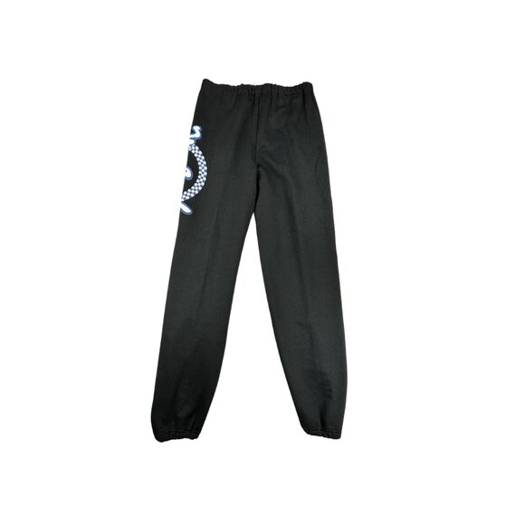 VTG Jerzees Sweatpants New York Puffy Paint Black Fleece Lined Elastic Waist USA - Picture 9 of 12